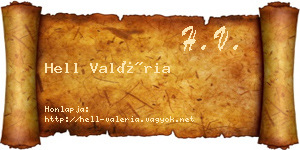 Hell Valéria névjegykártya